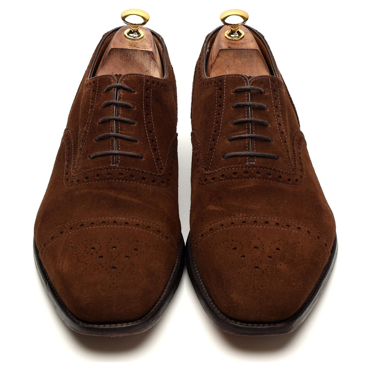 &#39;James&#39; Brown Suede Oxford Brogues UK 10.5 G