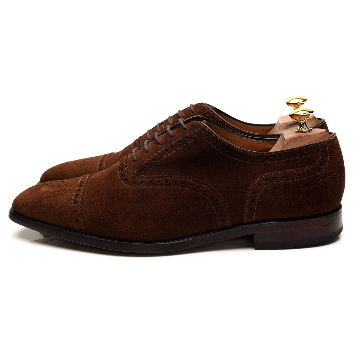 &#39;James&#39; Brown Suede Oxford Brogues UK 10.5 G