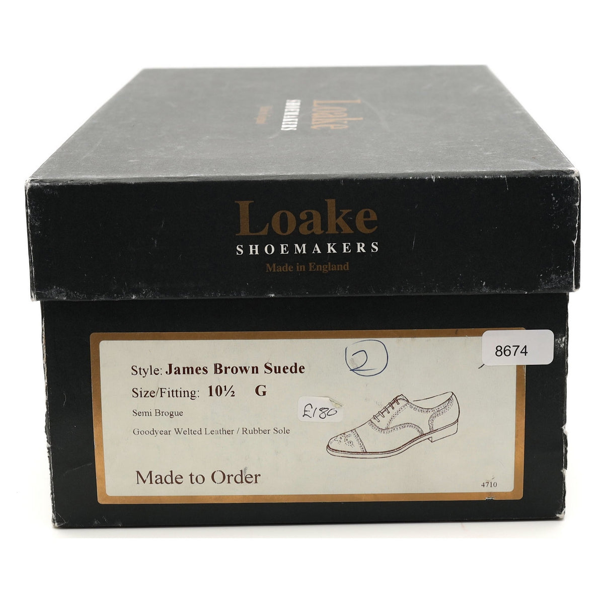 &#39;James&#39; Brown Suede Oxford Brogues UK 10.5 G