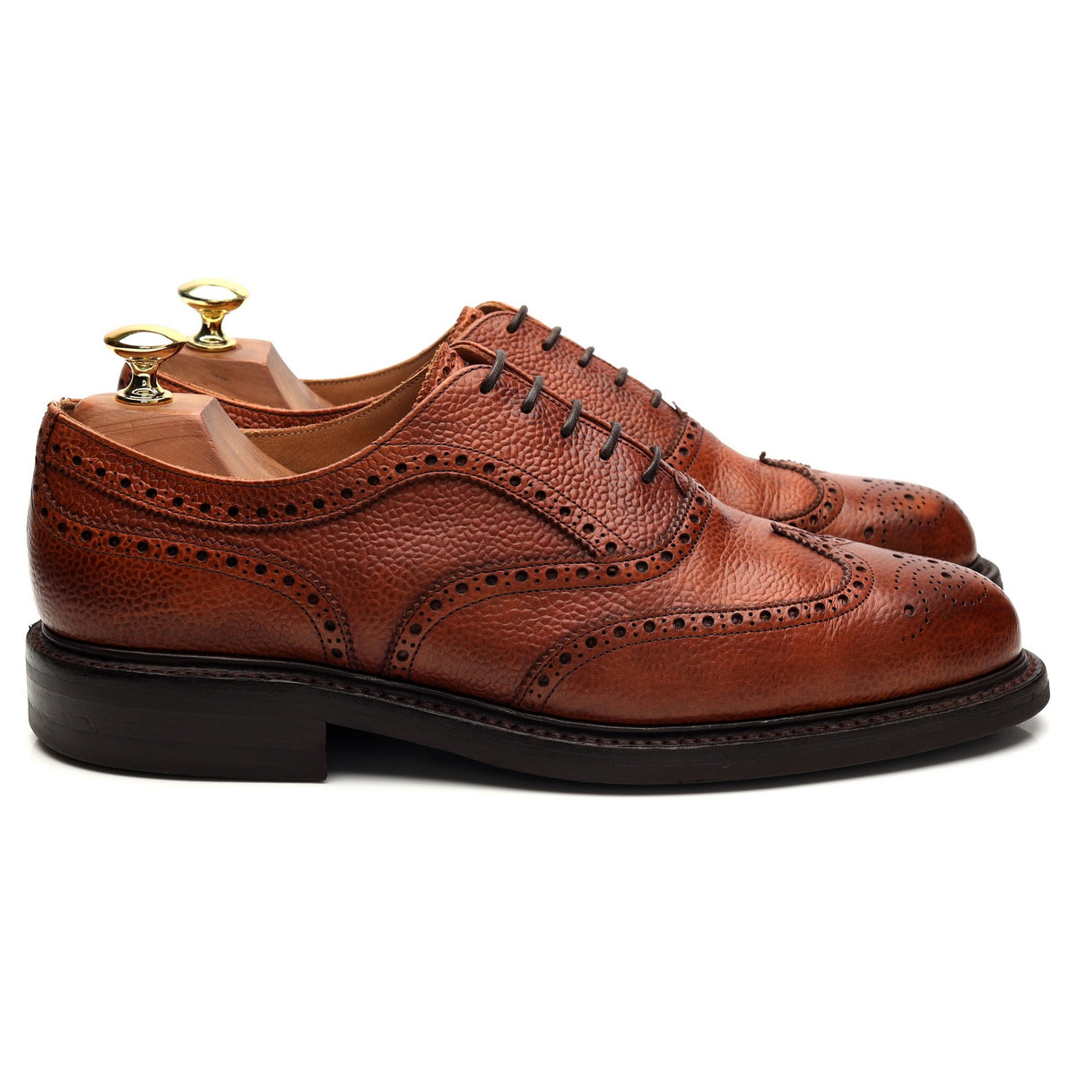 &#39;Hythe&#39; Tan Brown Grain Leather Oxford Brogue UK 8 F