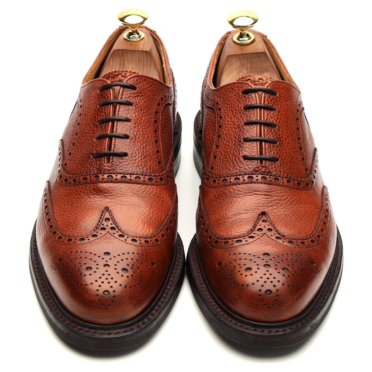 &#39;Hythe&#39; Tan Brown Grain Leather Oxford Brogue UK 8 F