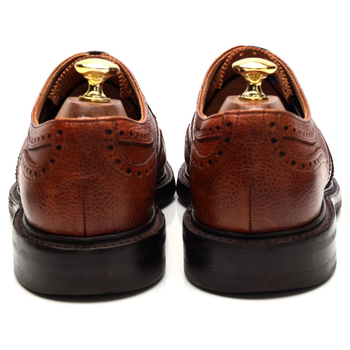 &#39;Hythe&#39; Tan Brown Grain Leather Oxford Brogue UK 8 F