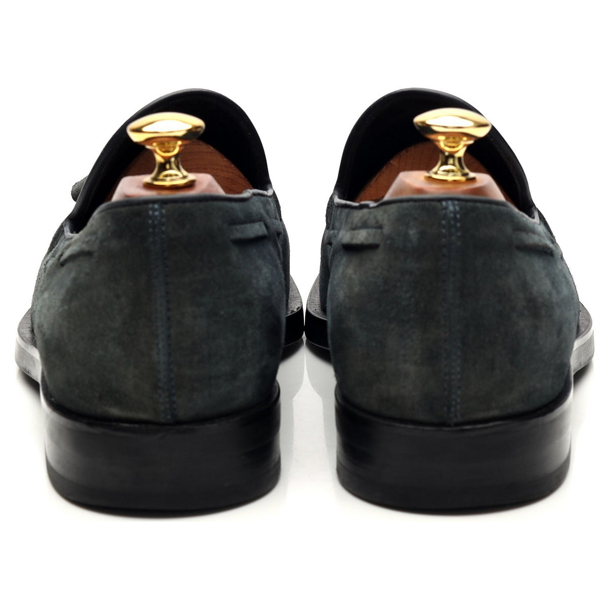 Navy Blue Suede Tassel Loafers UK 9