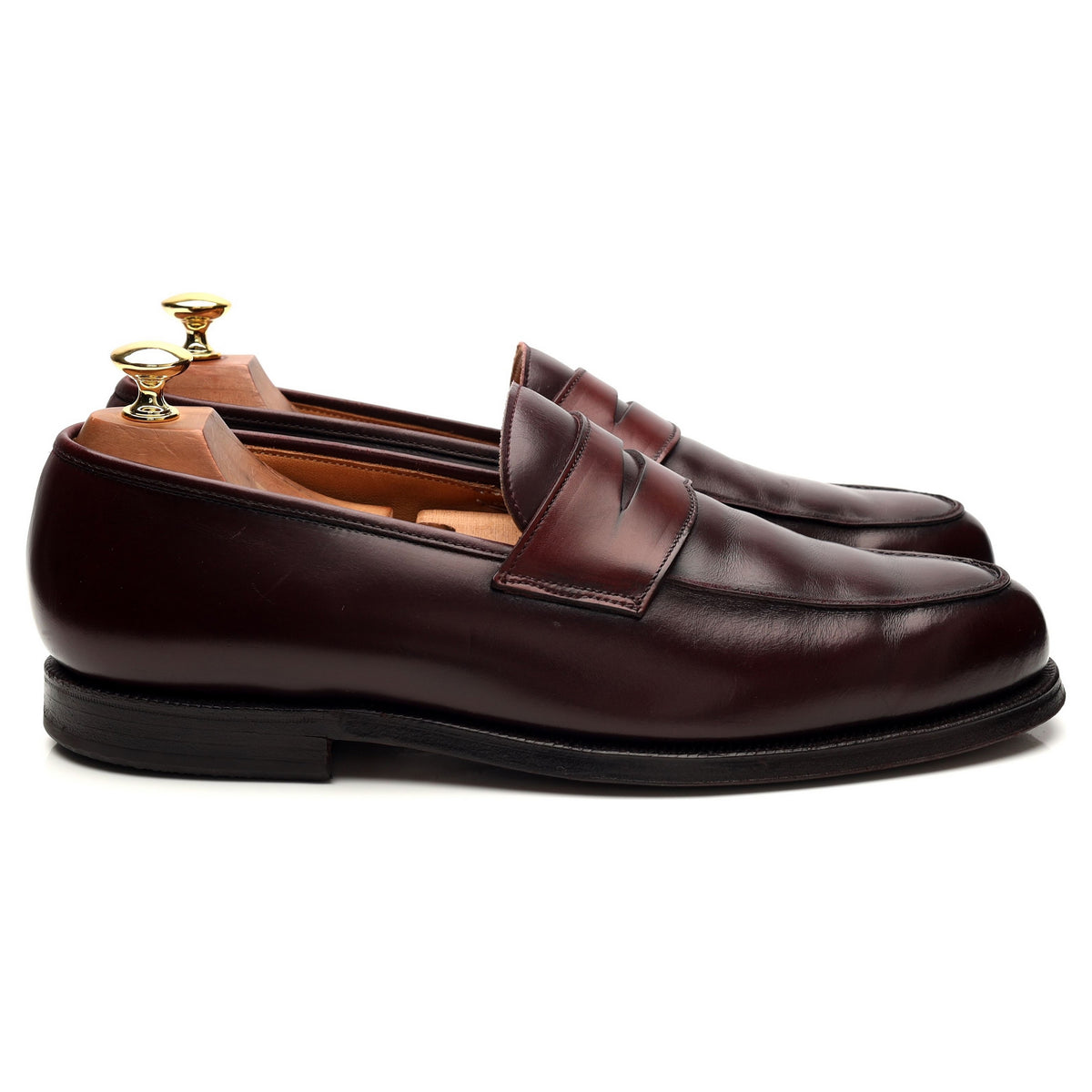 &#39;Jim 2&#39; Burgundy Leather Loafers UK 9.5 D