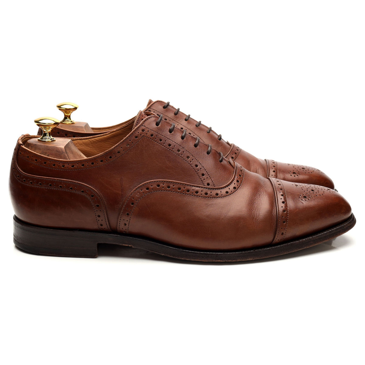 &#39;Kensington&#39; Brown Leather Oxford Brogue UK 10.5