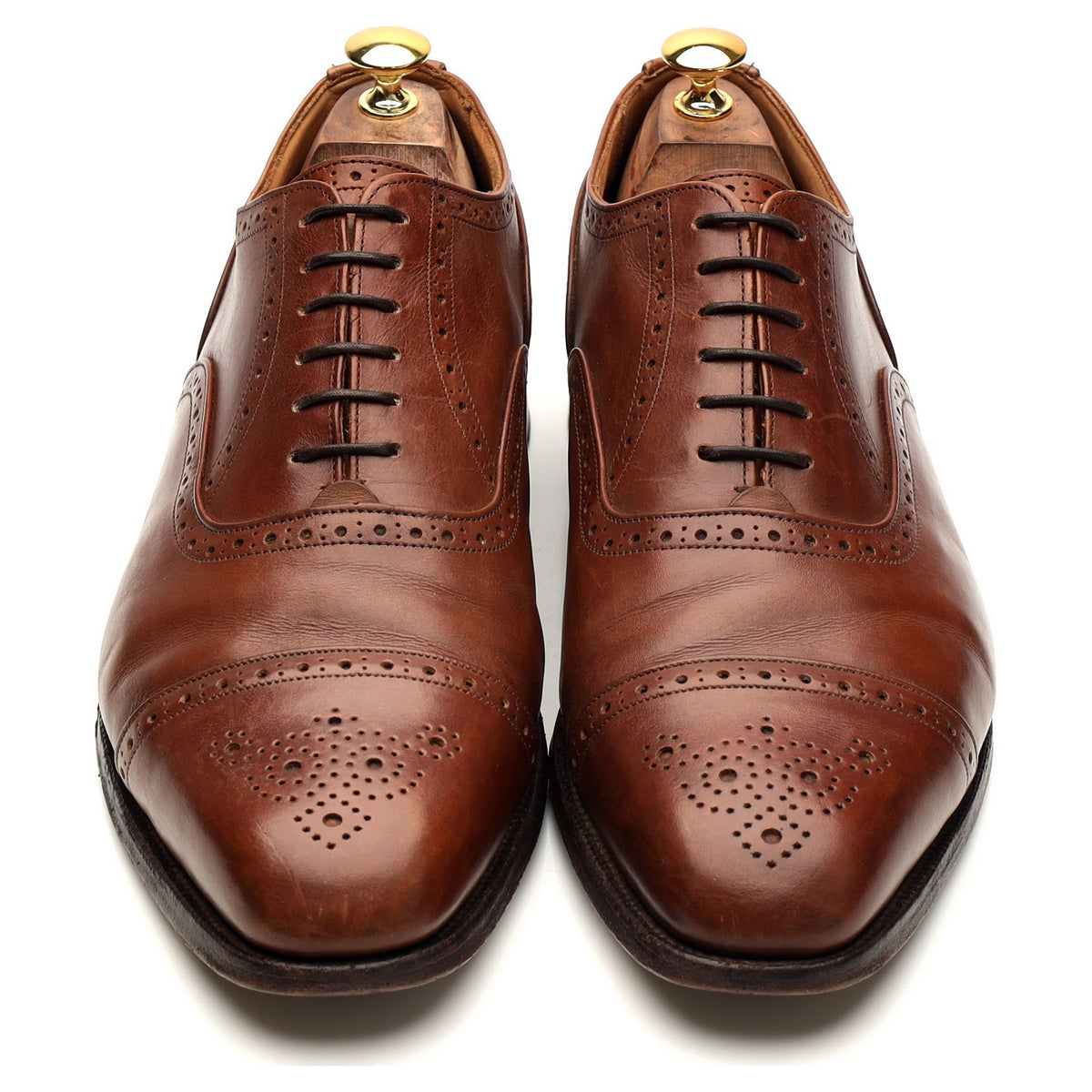 &#39;Kensington&#39; Brown Leather Oxford Brogue UK 10.5