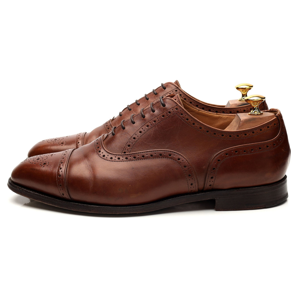 &#39;Kensington&#39; Brown Leather Oxford Brogue UK 10.5