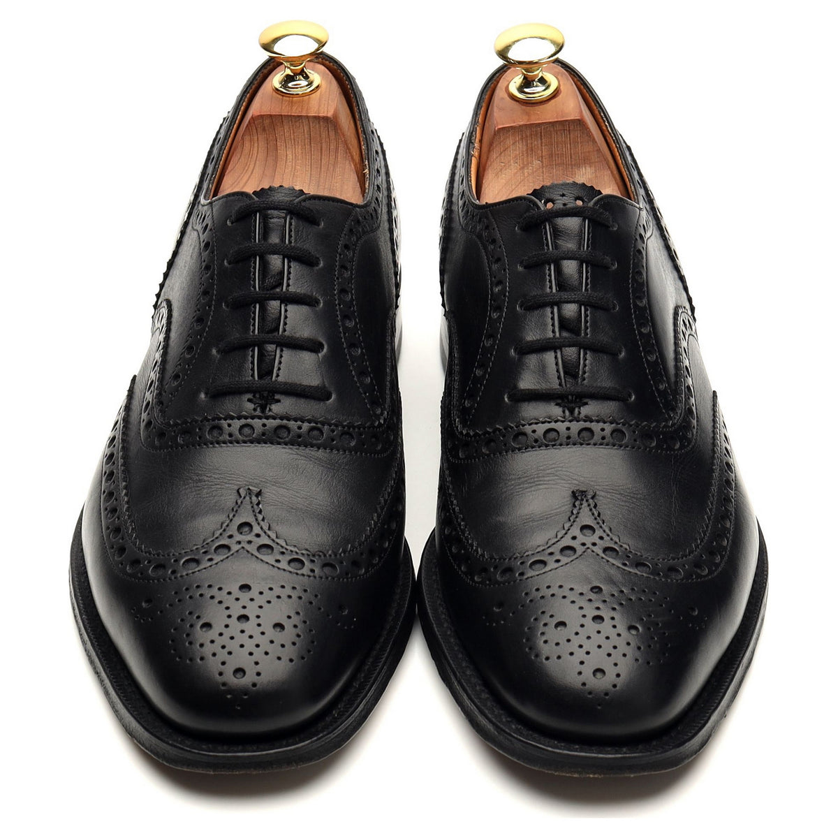 &#39;Brisbane&#39; Black Leather Oxford Brogue UK 8 F