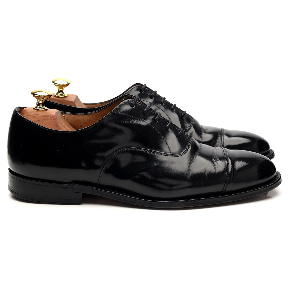 &#39;Consul&#39; Black Leather Oxford UK 8 F