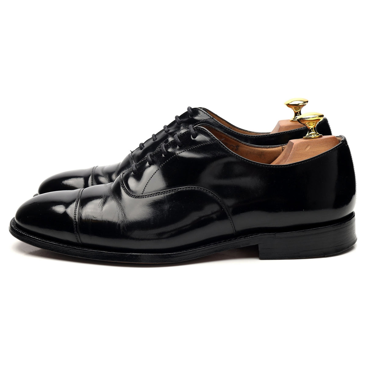 &#39;Consul&#39; Black Leather Oxford UK 8 F