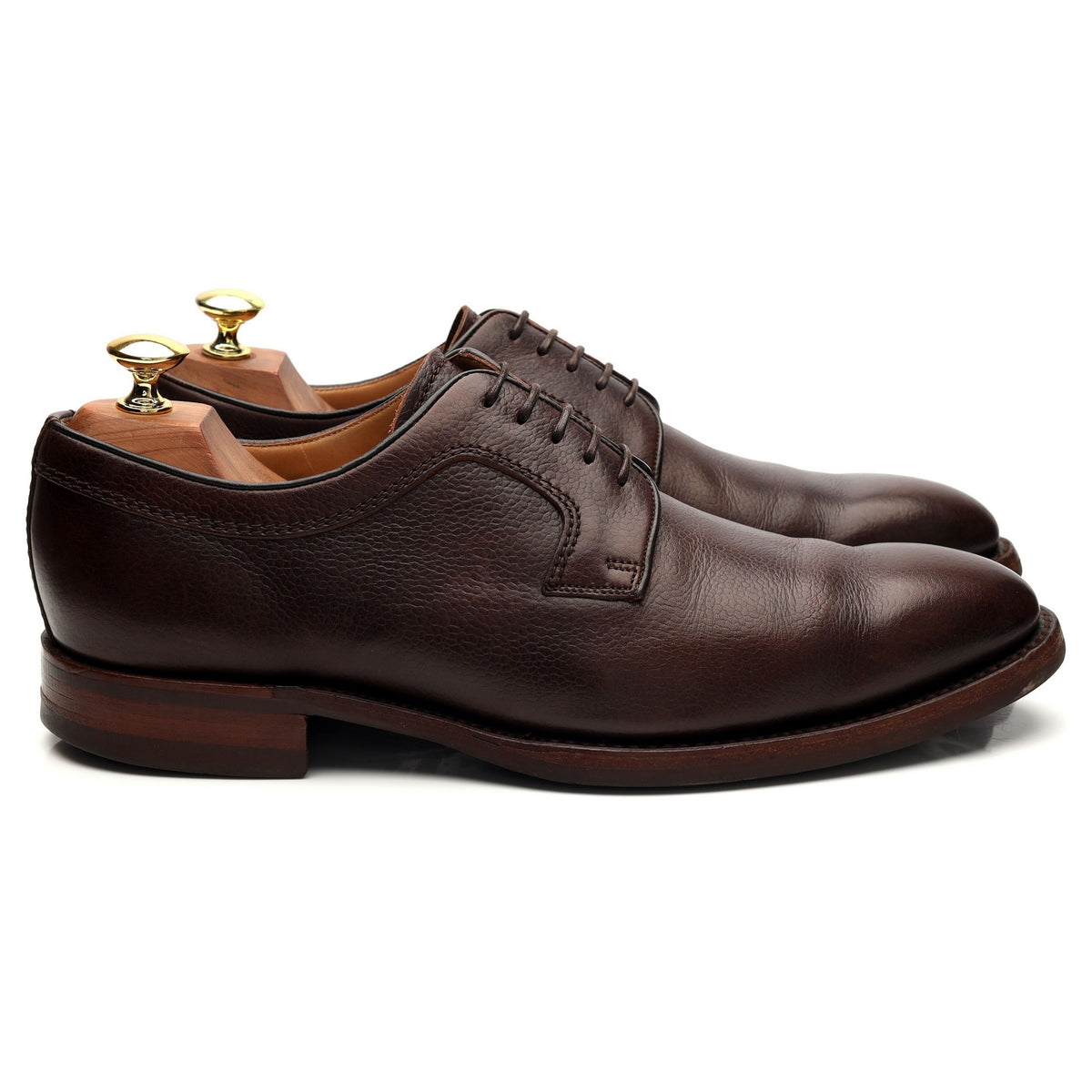 &#39;Skye&#39; Dark Brown Grain Leather Derby UK 8 F