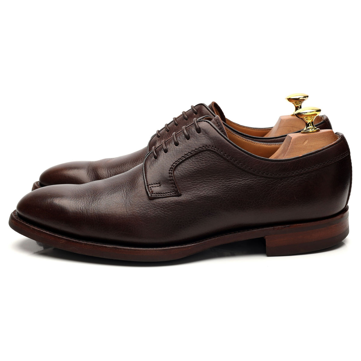 &#39;Skye&#39; Dark Brown Grain Leather Derby UK 8 F