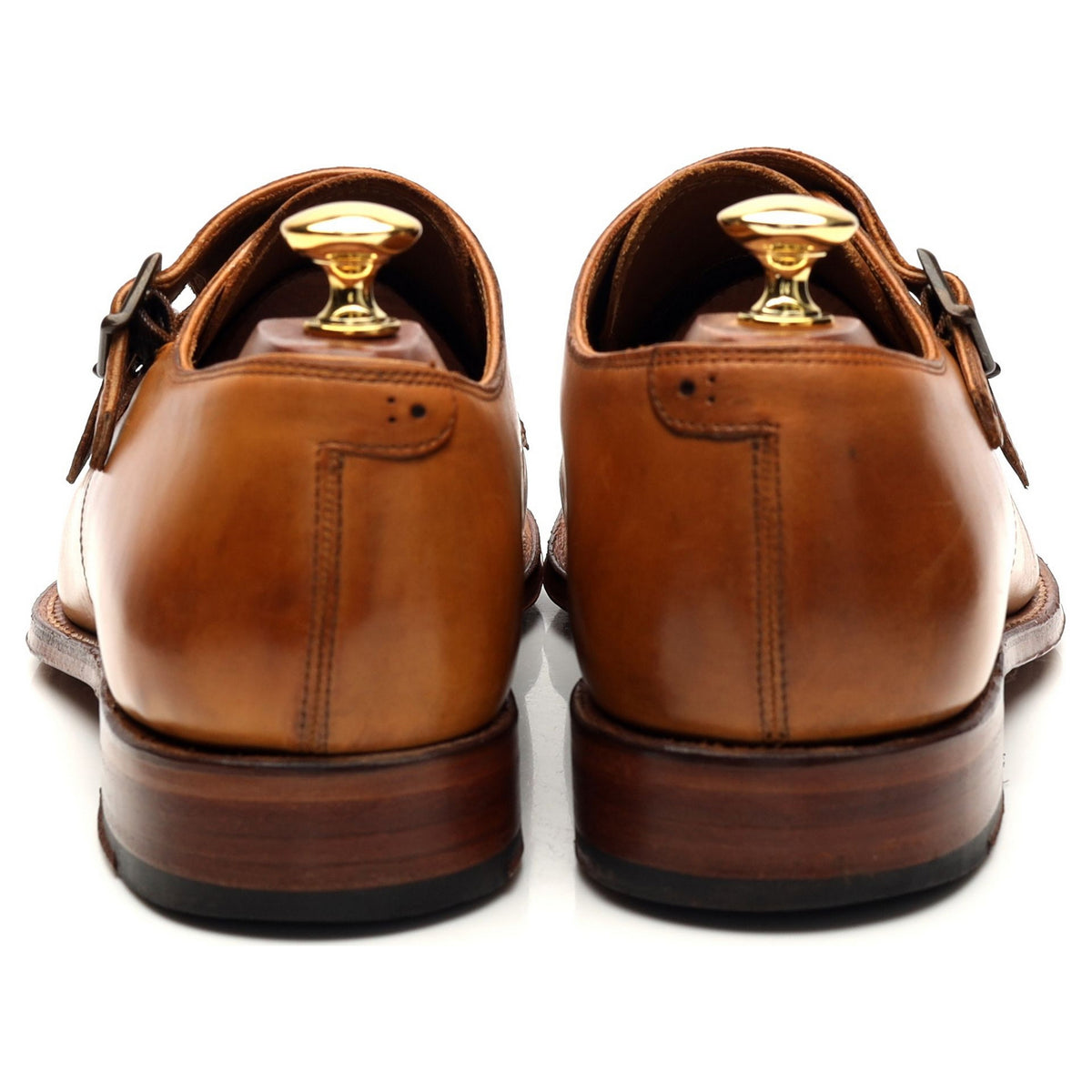 &#39;Ellery&#39; Tan Brown Leather Double Monk Strap UK 8 F