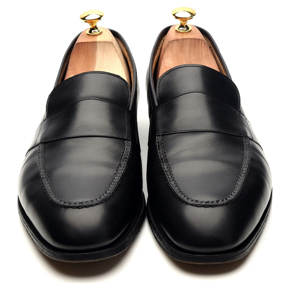 &#39;Buckingham&#39; Black Leather Loafers UK 11 F