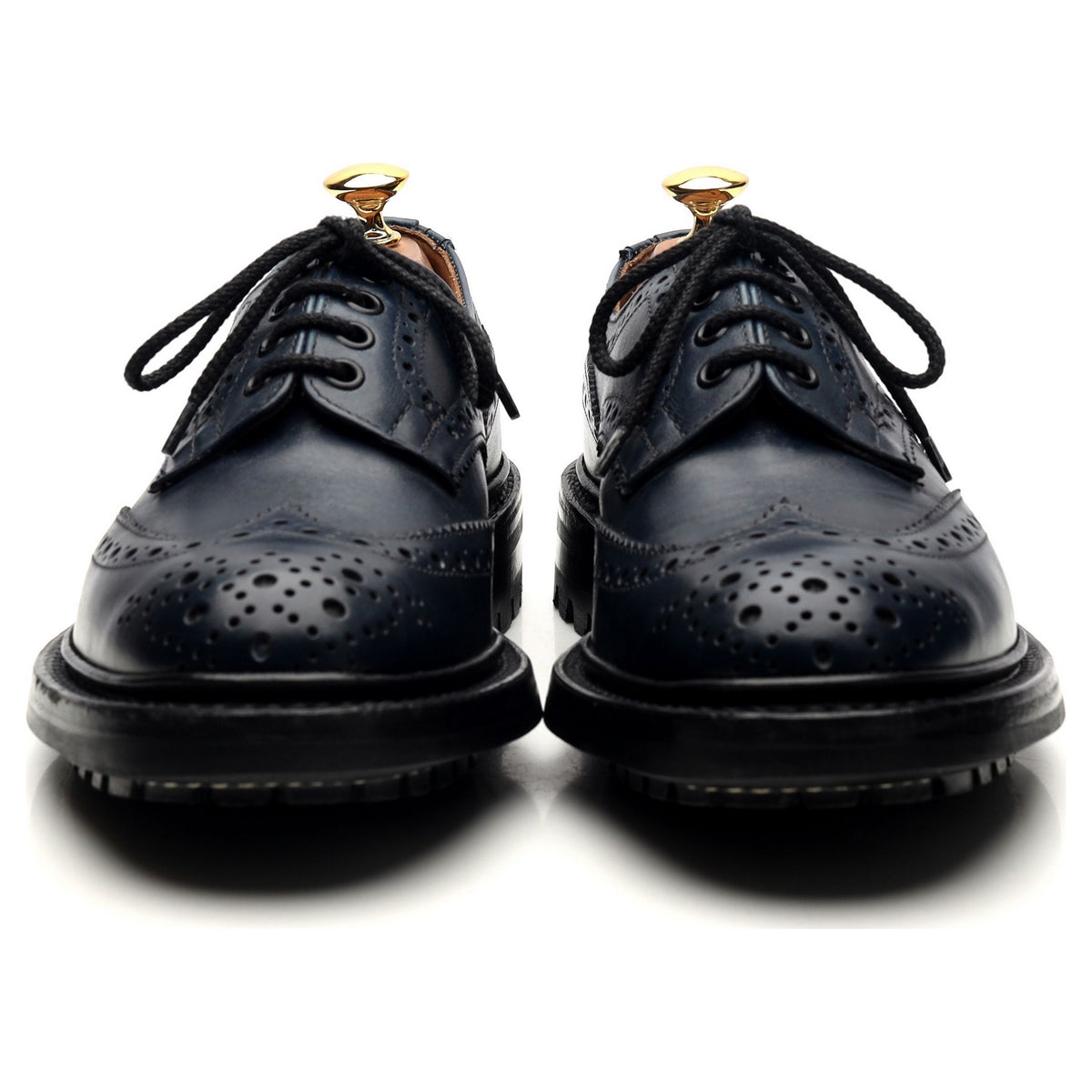 &#39;Bourton&#39; Navy Blue Leather Derby Brogues UK 6