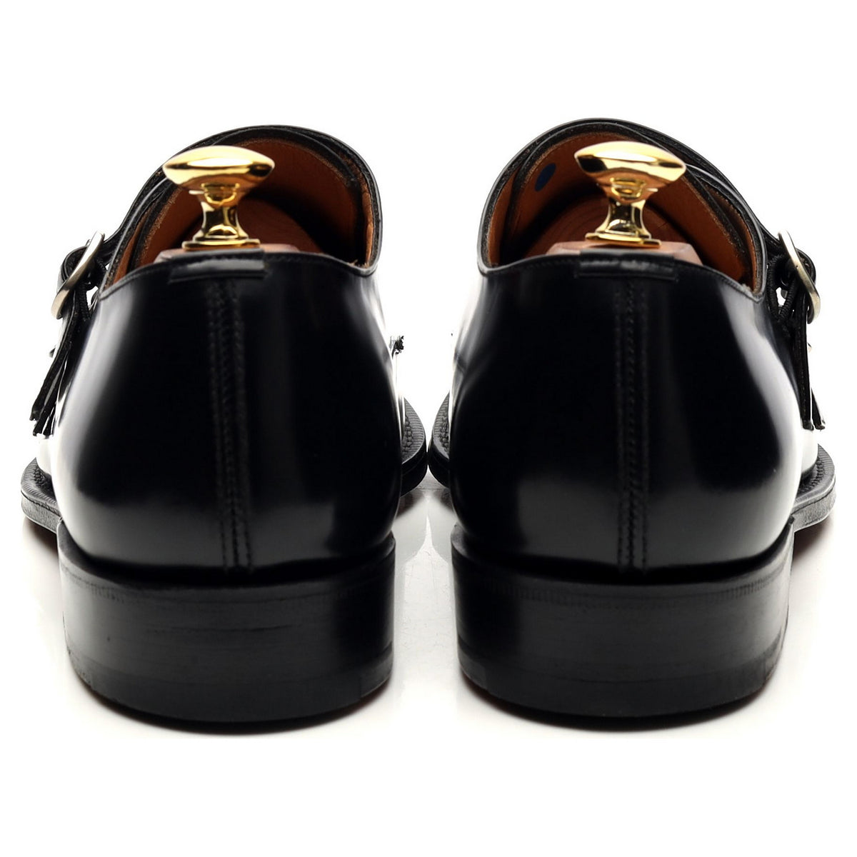 &#39;Cowes&#39; Black Leather Double Monk UK 6.5 G