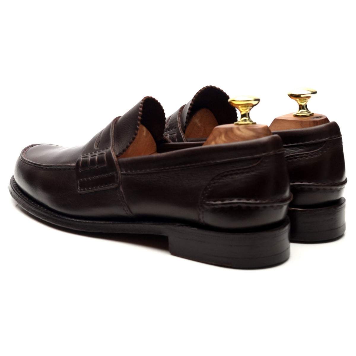 &#39;Pembrey&#39; Dark Brown Leather Loafers UK 7 F