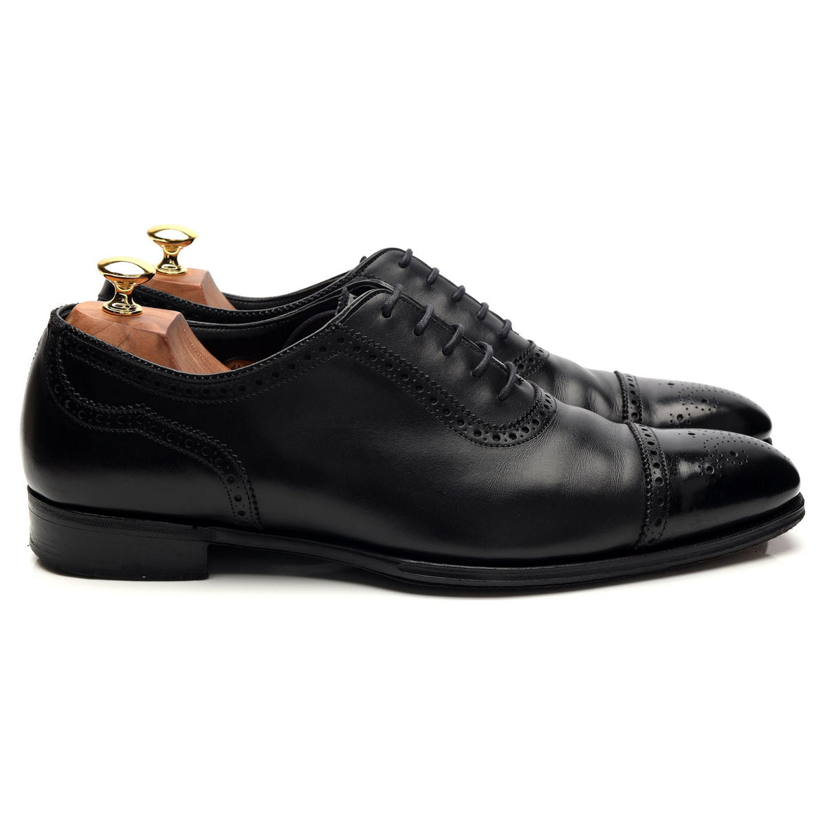 &#39;Adam&#39; Black Leather Oxford Brogue UK 10 E