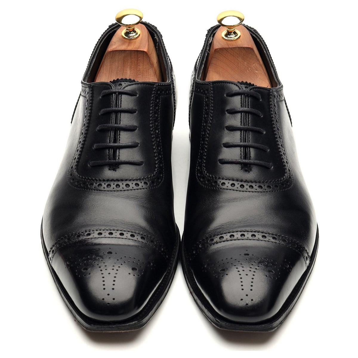 &#39;Adam&#39; Black Leather Oxford Brogue UK 10 E