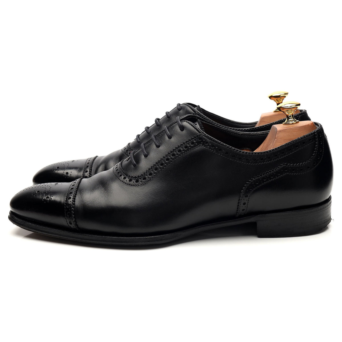 &#39;Adam&#39; Black Leather Oxford Brogue UK 10 E