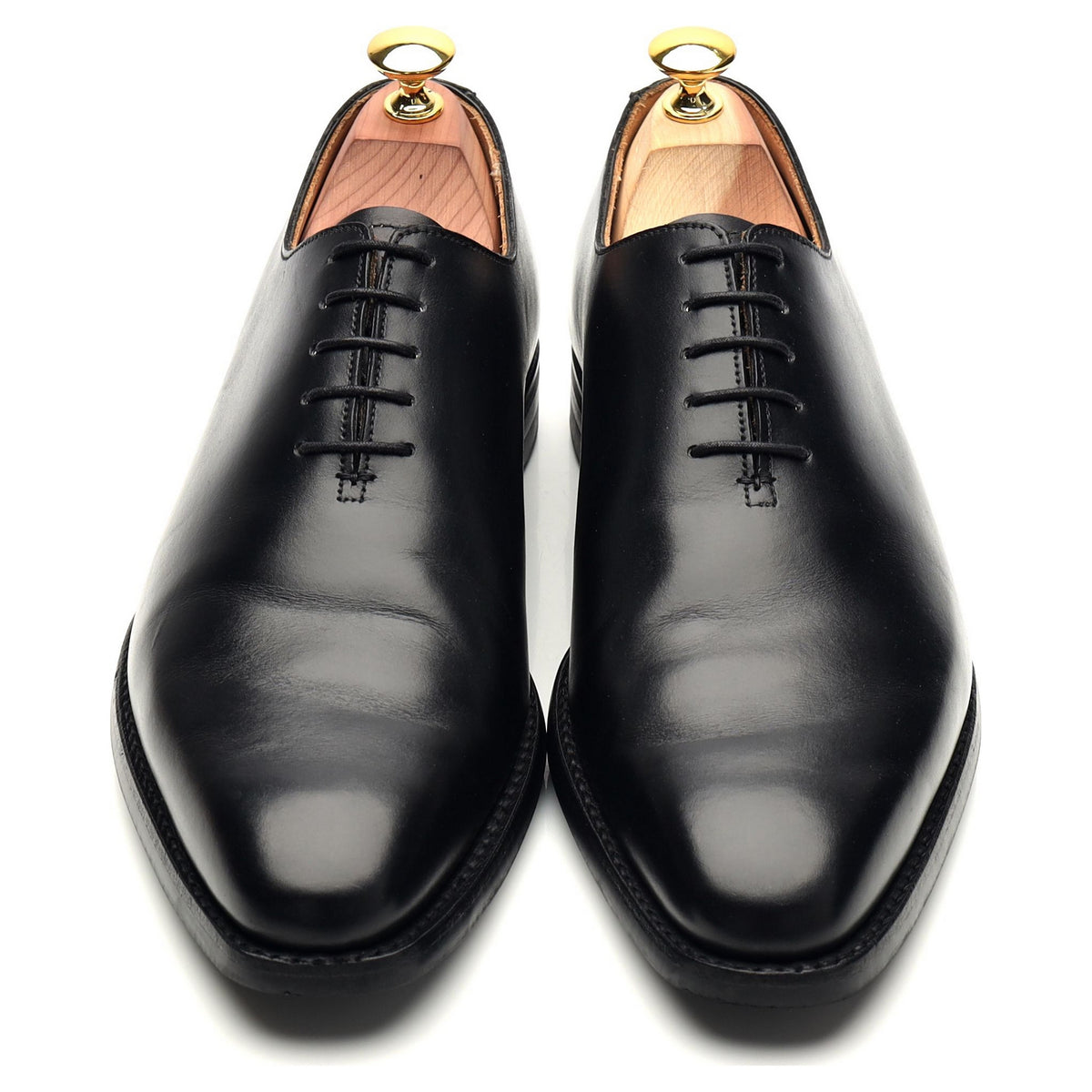 &#39;Alex&#39; Black Leather Wholecut Oxford UK 7.5 E