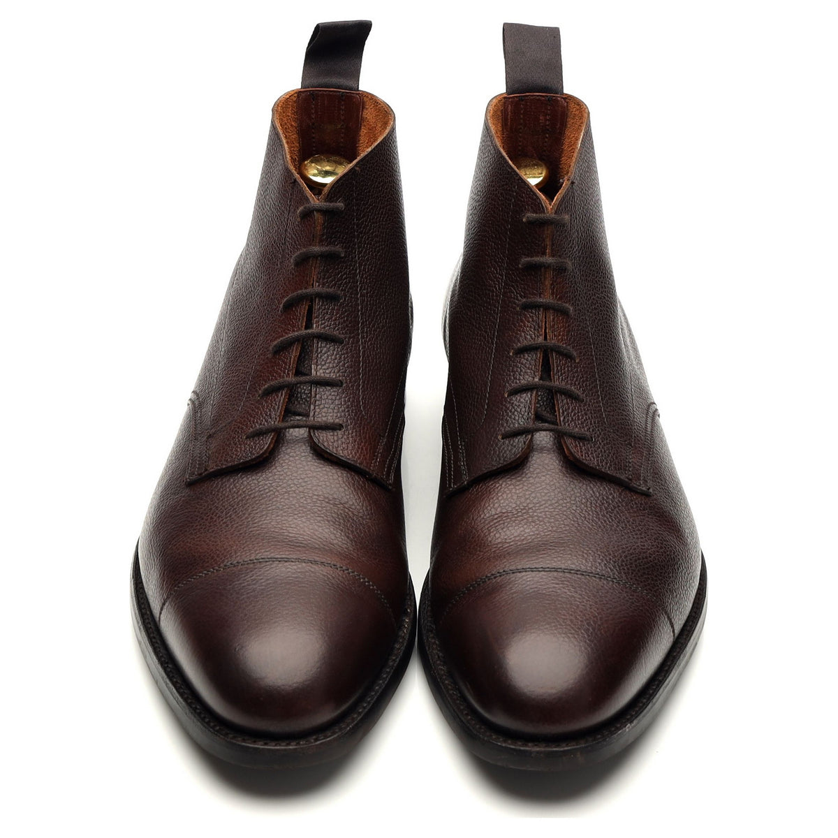 &#39;Wye&#39; Dark Brown Grain Leather Boots UK 8 E