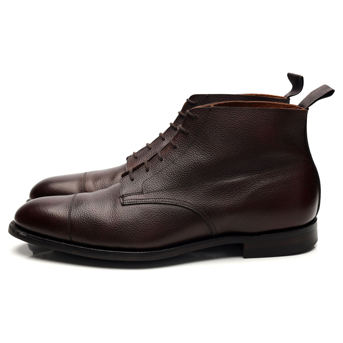 &#39;Wye&#39; Dark Brown Grain Leather Boots UK 8 E