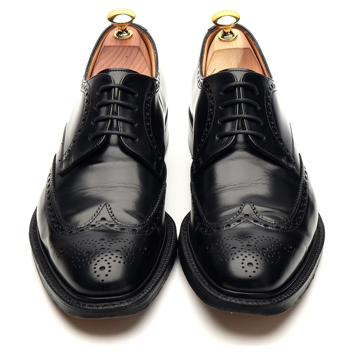 &#39;Munich&#39; Black Leather Oxford Brogue UK 7 F