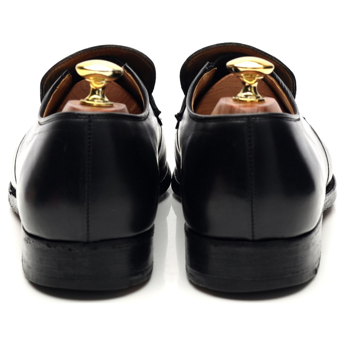 Black Leather Slip On Loafers UK 8.5 E