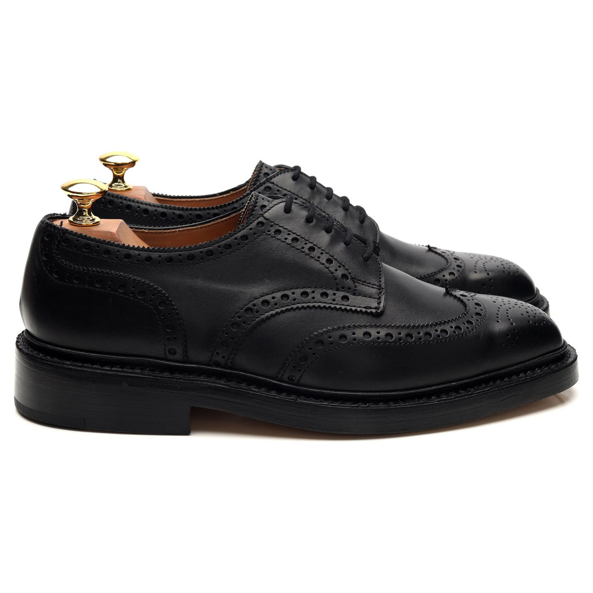 &#39;Newbury&#39; Black Leather Derby Brogue UK 6