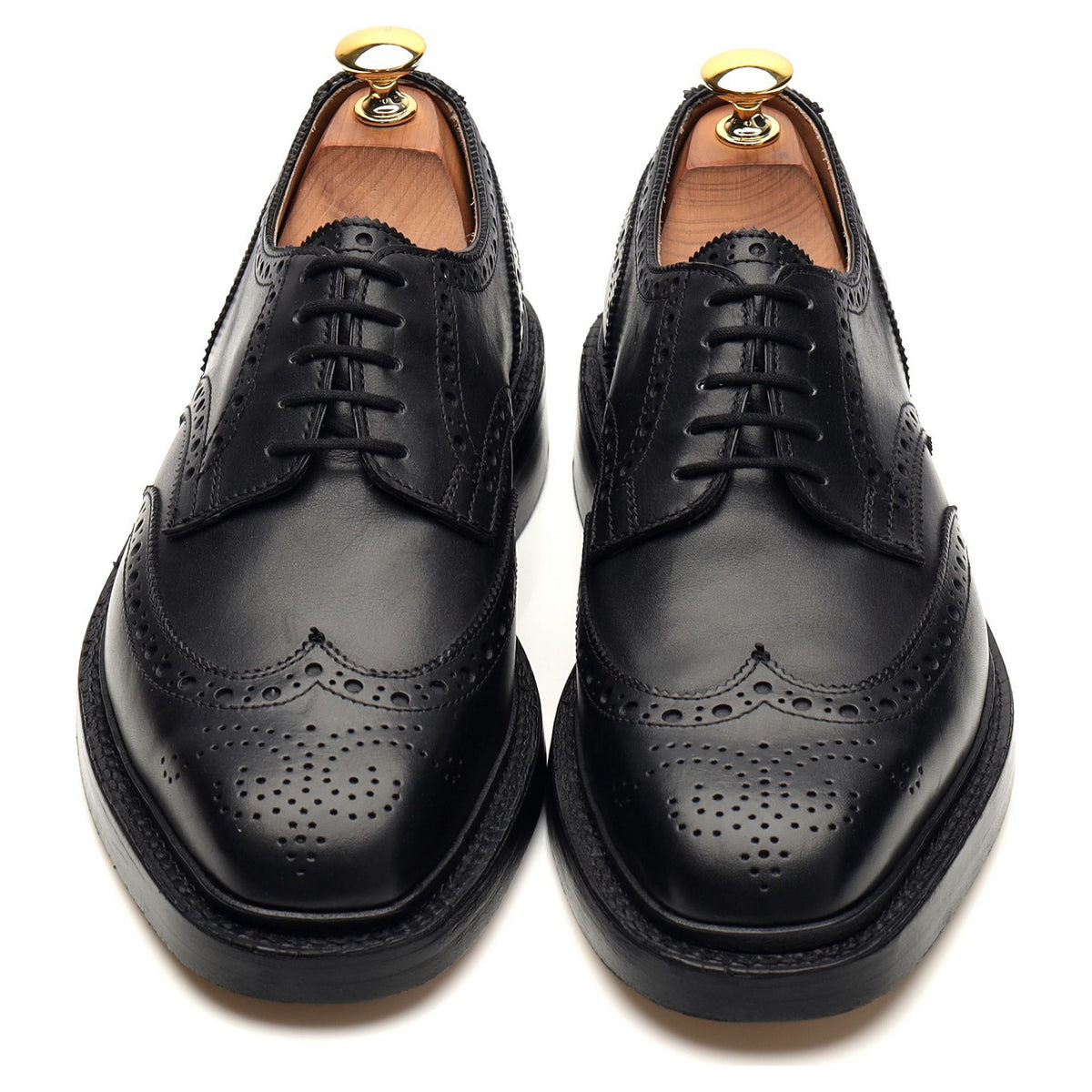 &#39;Newbury&#39; Black Leather Derby Brogue UK 6