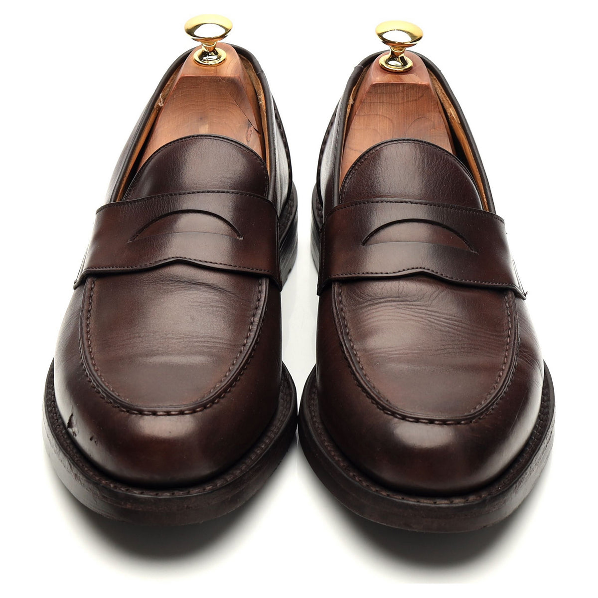 &#39;Gayton&#39; Dark Brown Leather Loafers UK 9 F