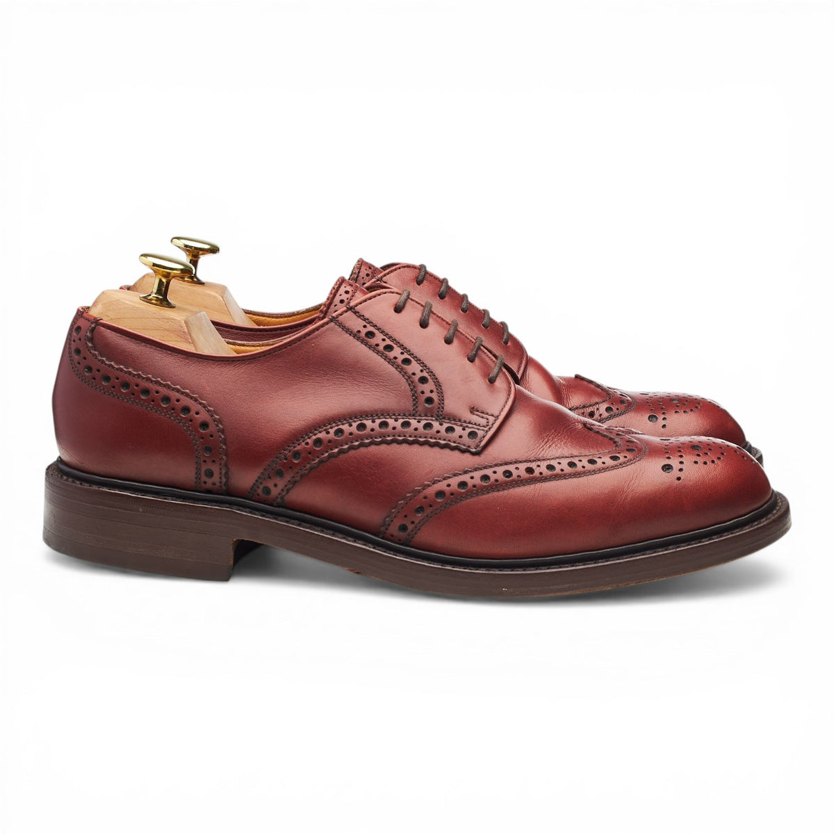 'Paisley 2' Brown Leather Derby Brogues UK 8.5