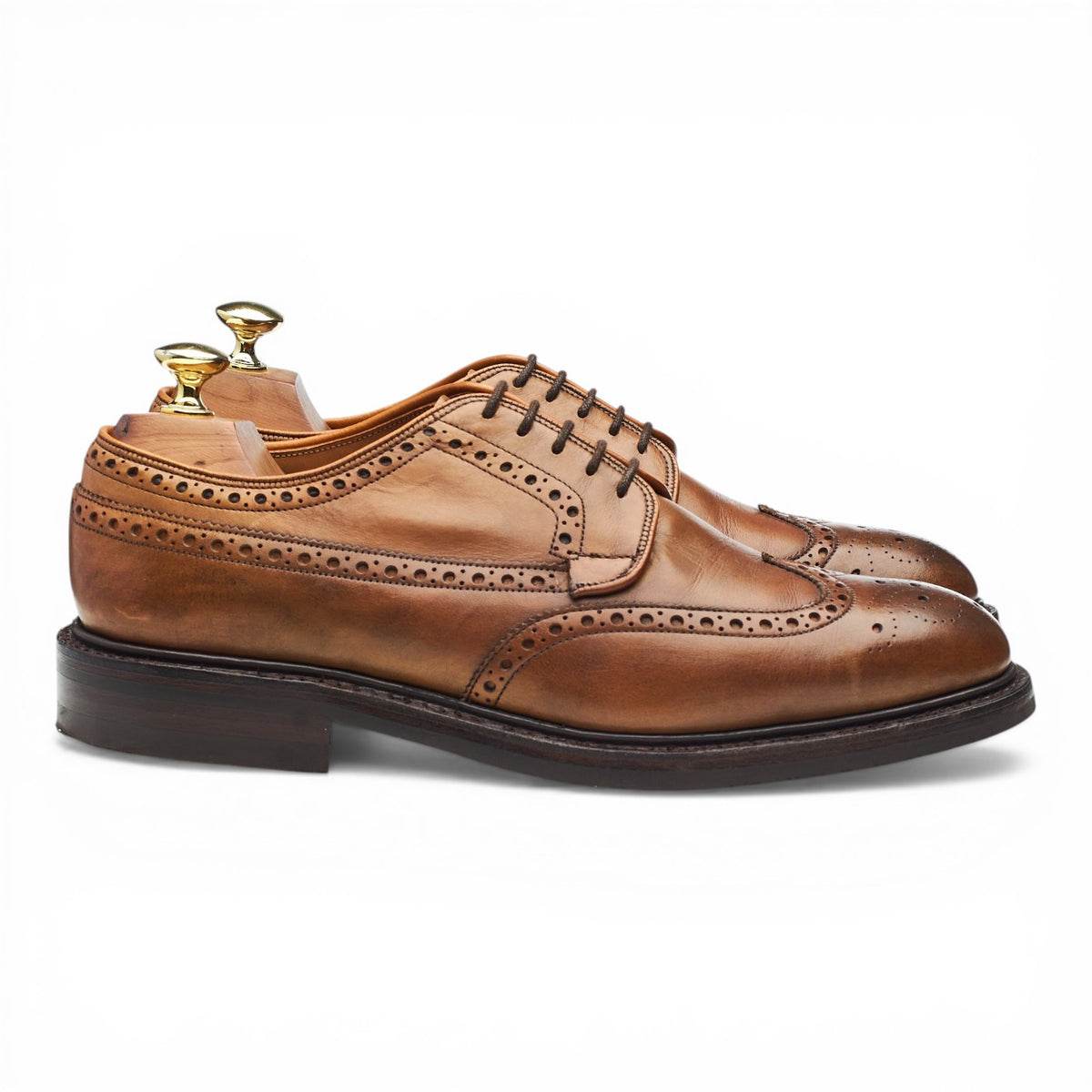 Herring 'Canning' Brown Leather Derby Brogues UK 7.5 F