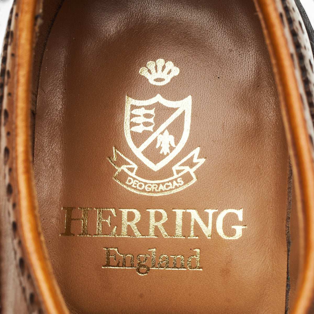 Herring 'Canning' Brown Leather Derby Brogues UK 7.5 F