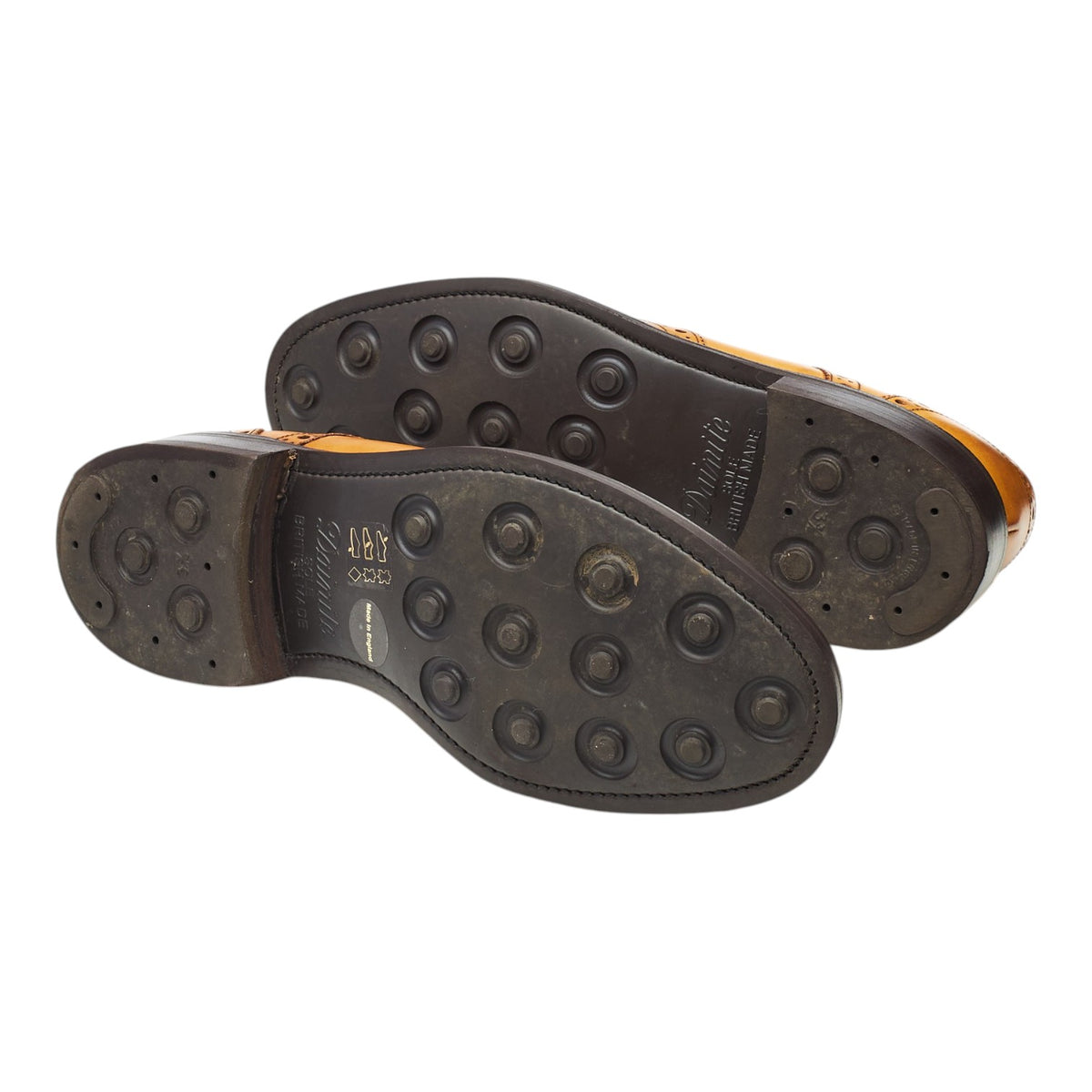 Tan Brown Leather Derby Brogues UK 7.5 F
