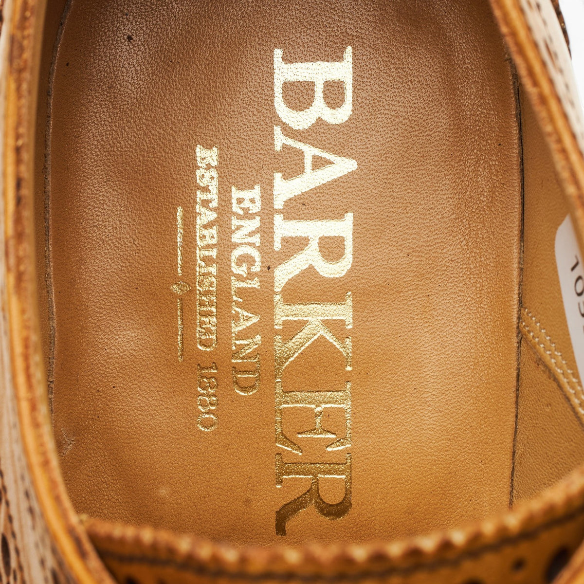 Tan Brown Leather Derby Brogues UK 7.5 F