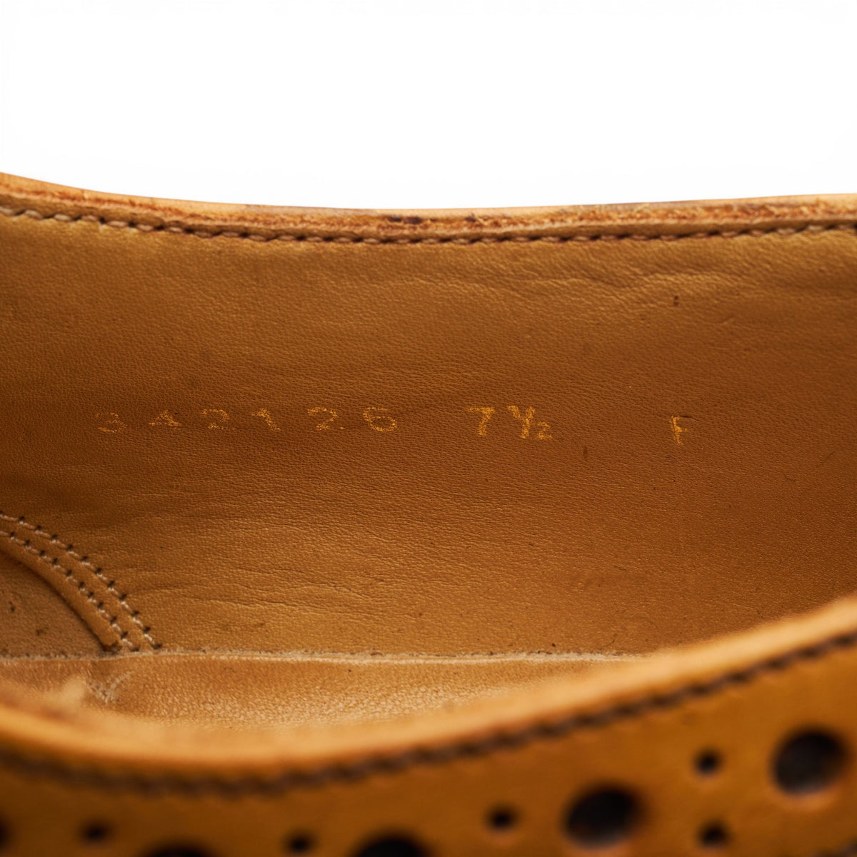 Tan Brown Leather Derby Brogues UK 7.5 F