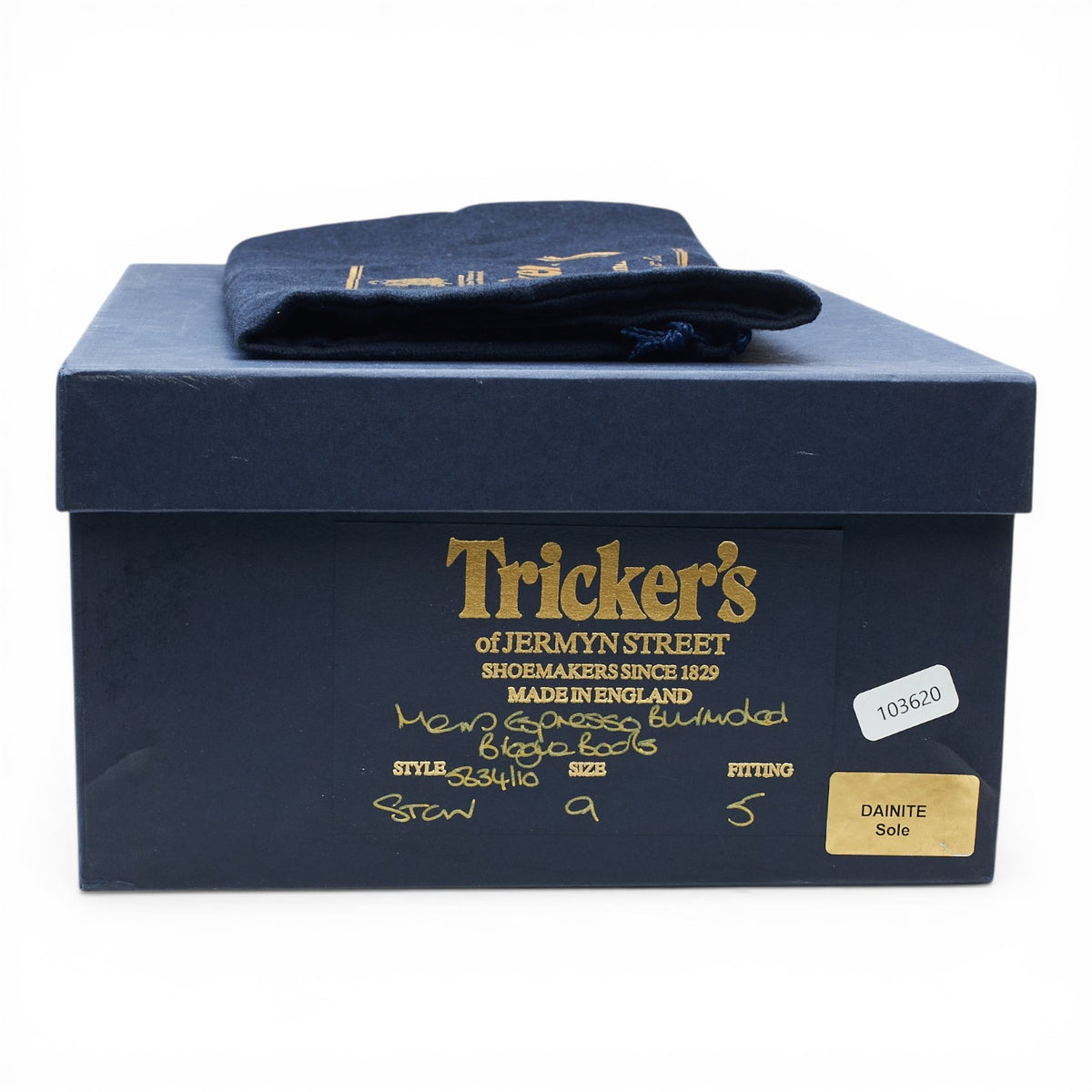 'Stow' Dark Brown Leather Brogue Boots UK 9