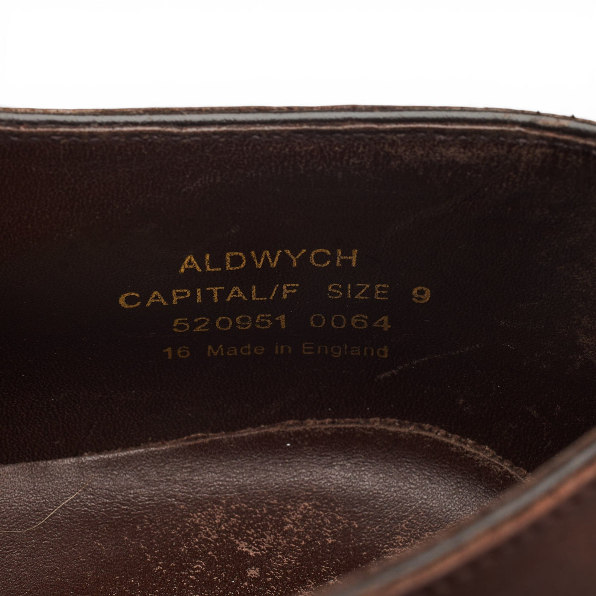 1880 'Aldwych' Dark Brown Leather Oxford UK 9 F