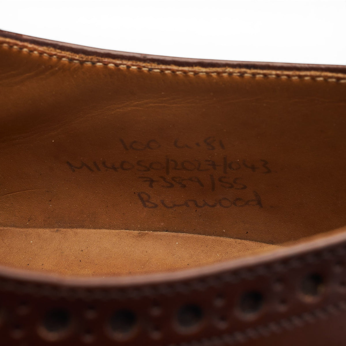 'Burwood' Brown Leather Oxford Brogues UK 10 G