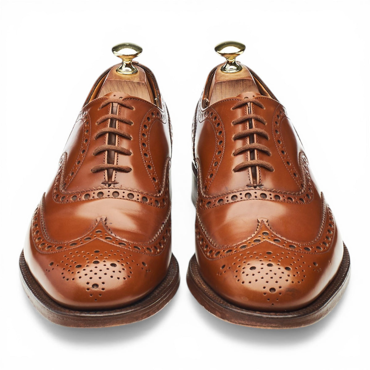 'Burwood' Tan Brown Leather Oxford Brogues UK 7.5 F