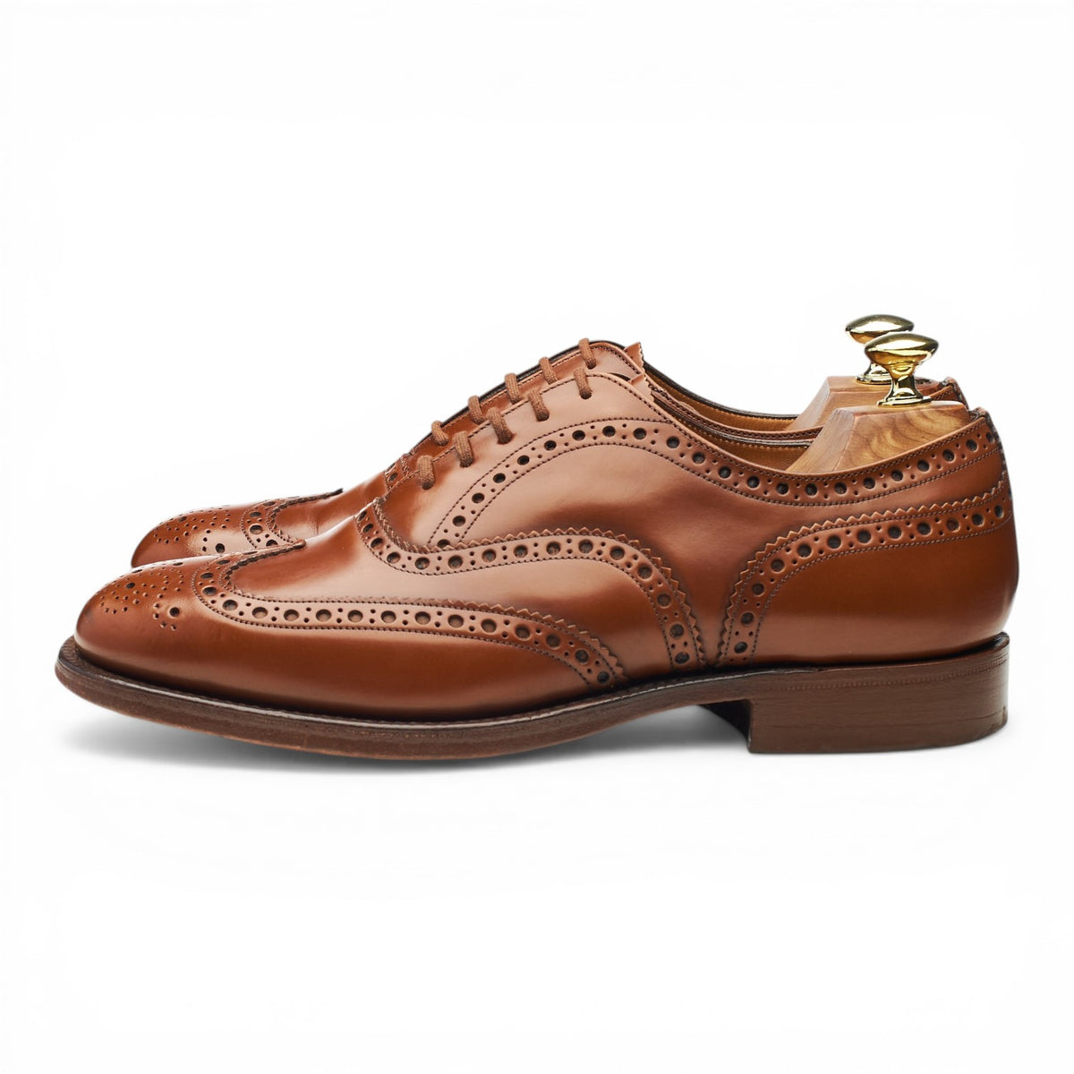 'Burwood' Tan Brown Leather Oxford Brogues UK 7.5 F