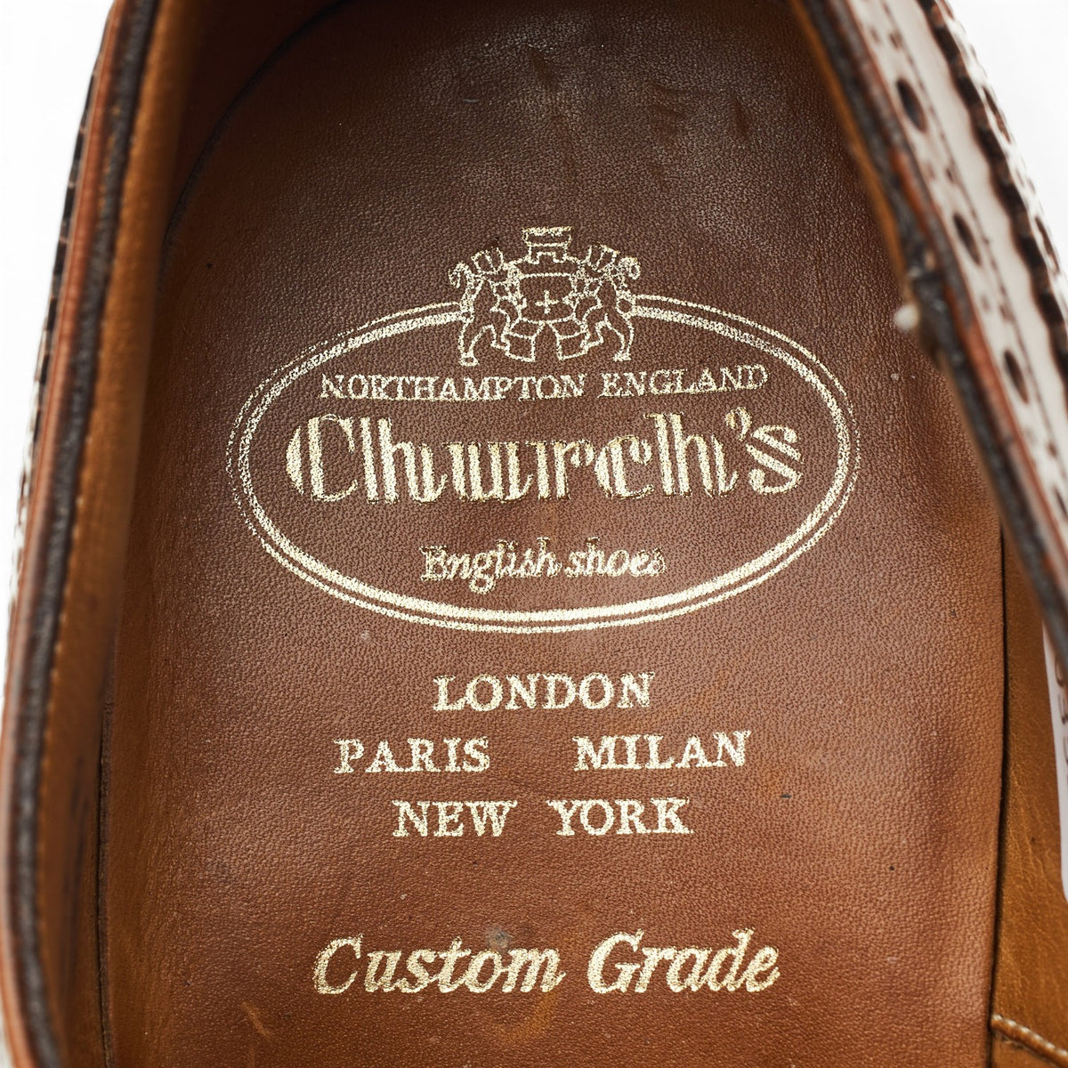 'Burwood' Tan Brown Leather Oxford Brogues UK 7.5 F