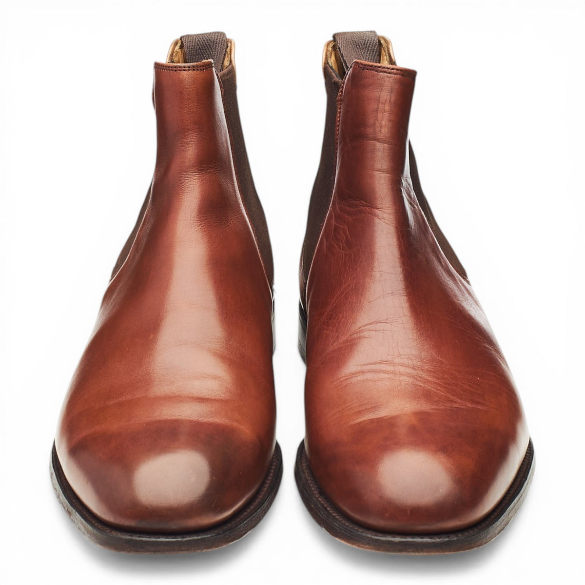 'Godfrey' Tan Brown Leather Chelsea Boots UK 8.5 F