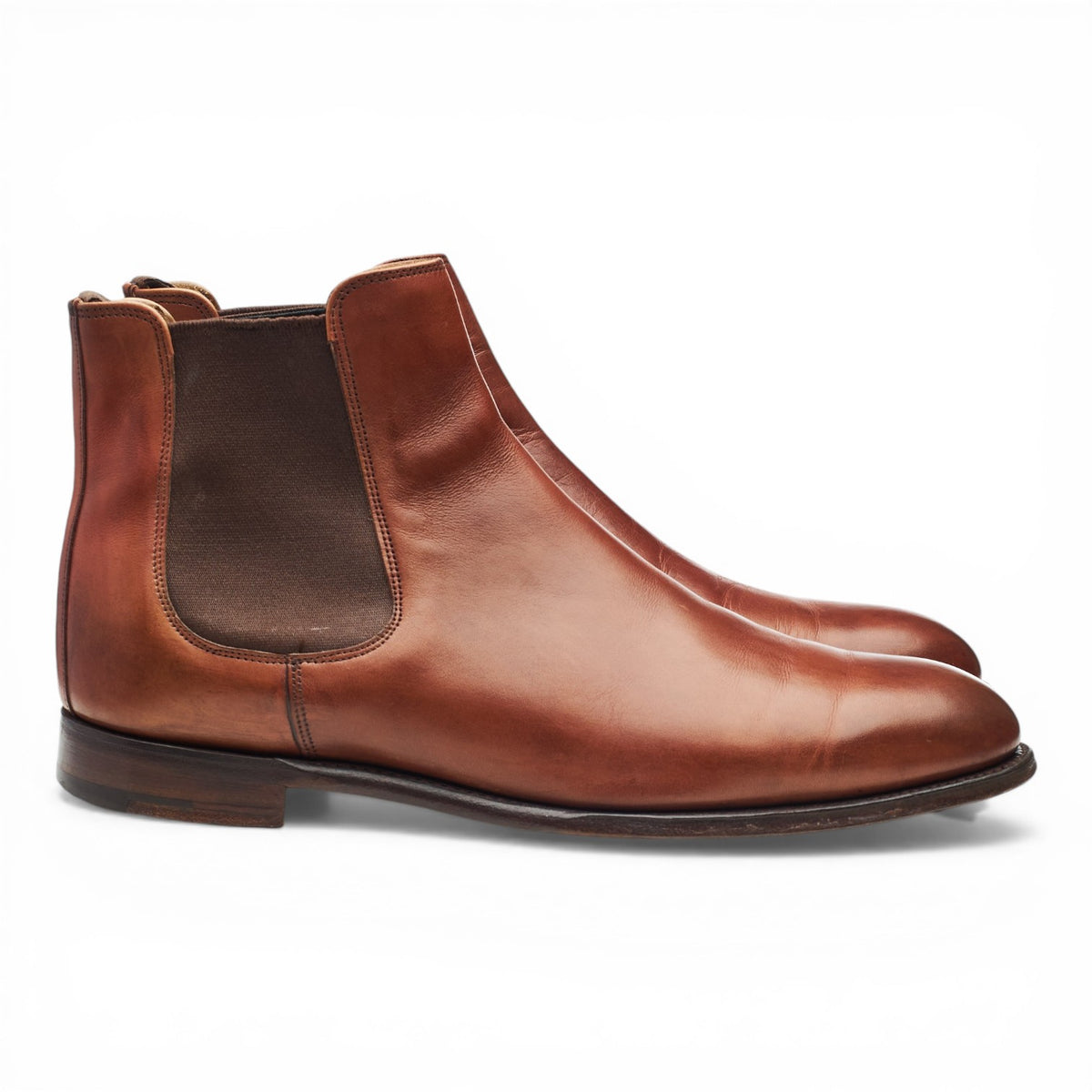 'Godfrey' Tan Brown Leather Chelsea Boots UK 8.5 F