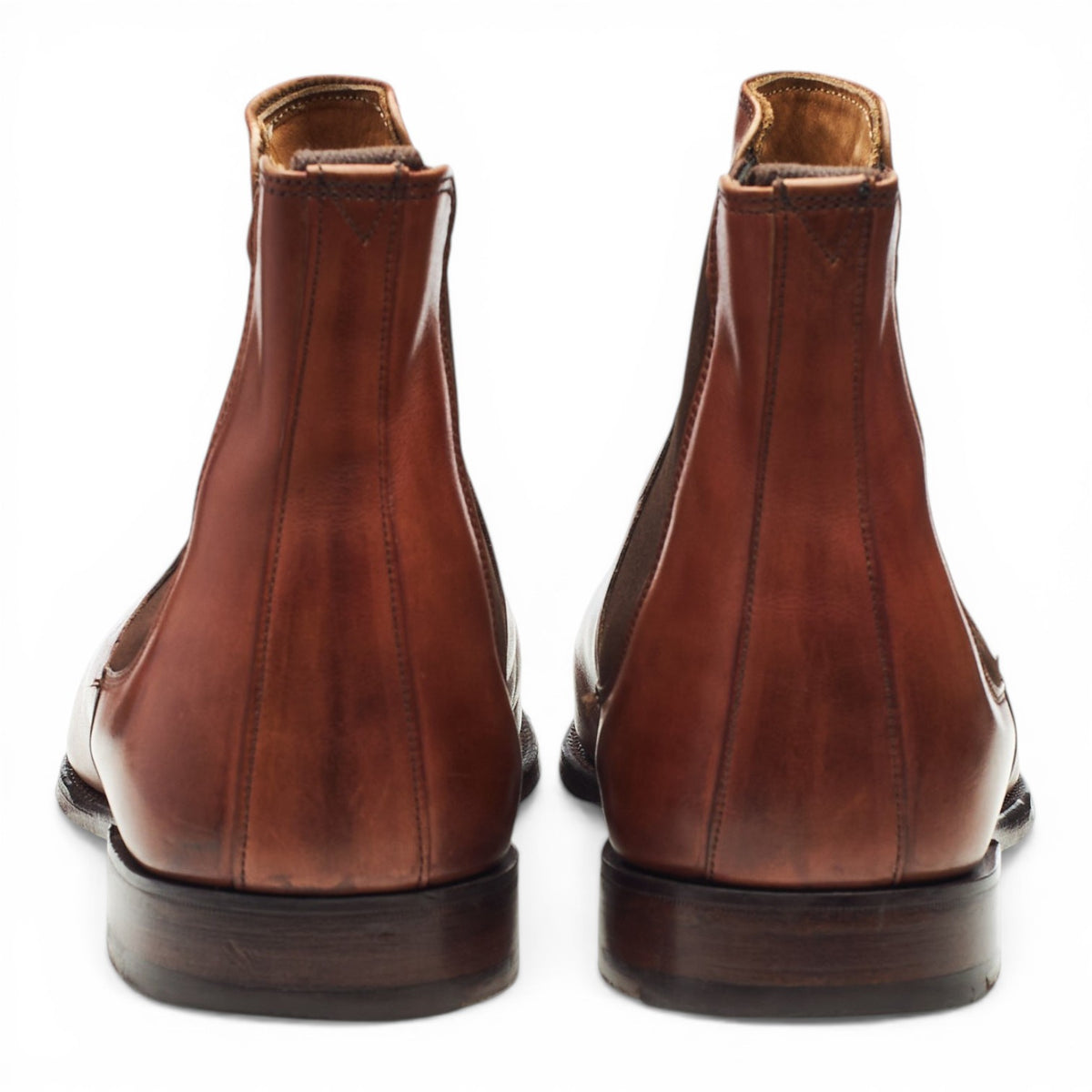 'Godfrey' Tan Brown Leather Chelsea Boots UK 8.5 F