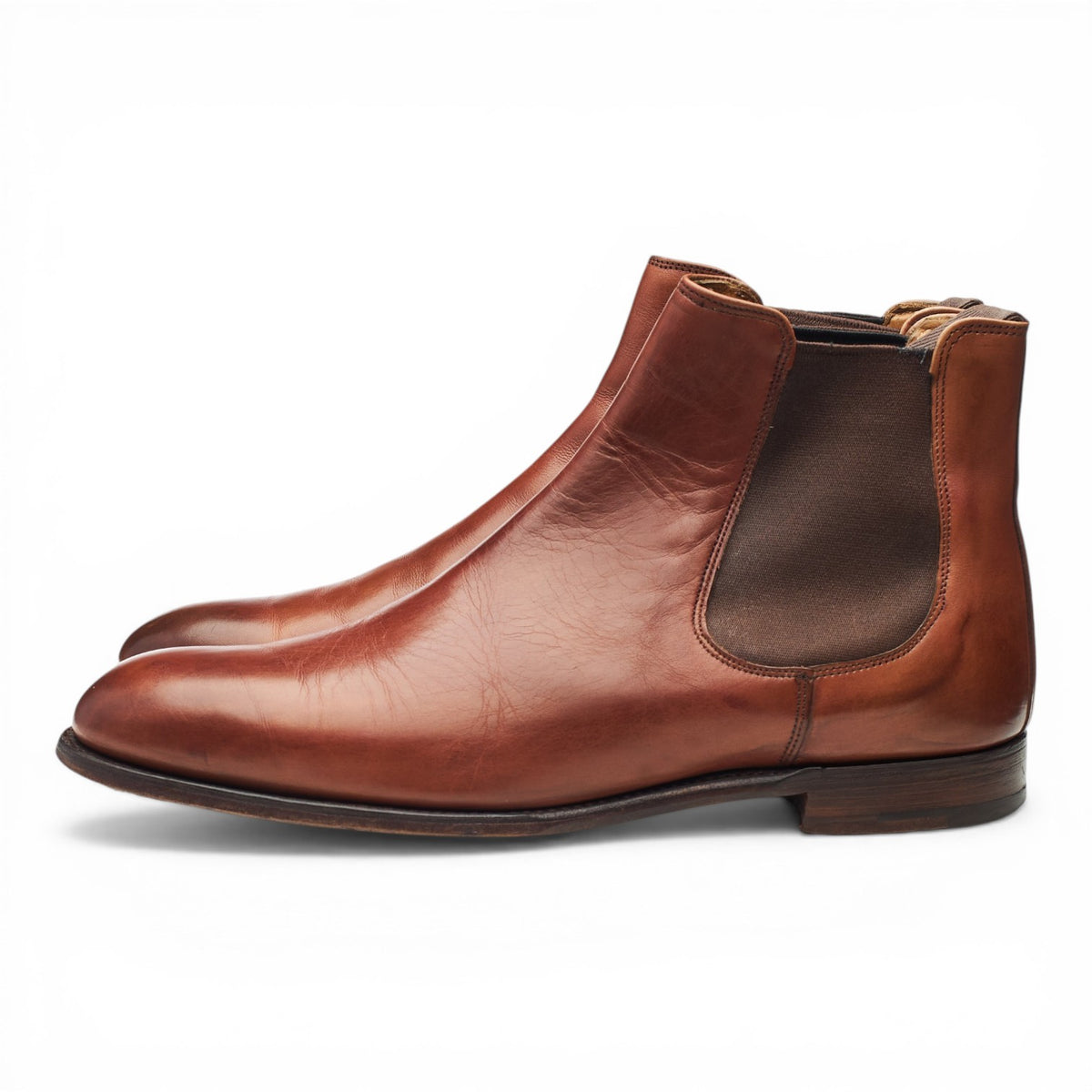 'Godfrey' Tan Brown Leather Chelsea Boots UK 8.5 F