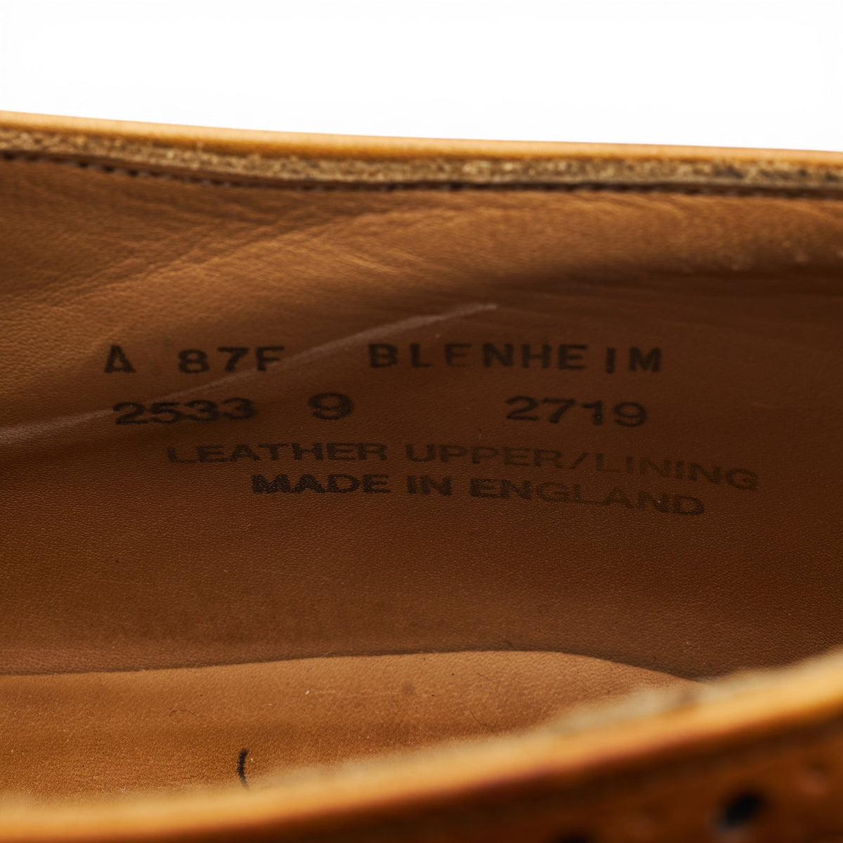 'Blenheim' Tan Brown Leather Oxford Brogues UK 9 F