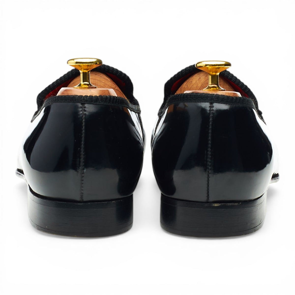 'Churchill' Black Patent Leather Slippers UK 8.5